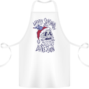 Christmas Bah Humbug Skull Scrouge Cotton Apron 100% Organic White