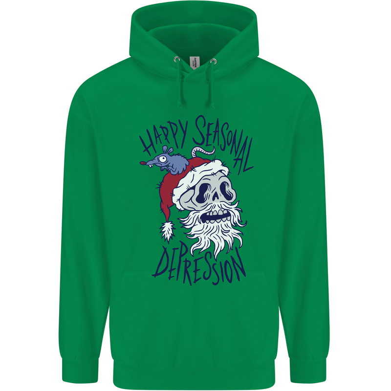 Christmas Bah Humbug Skull Scrouge Mens 80% Cotton Hoodie Irish Green
