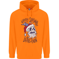 Christmas Bah Humbug Skull Scrouge Mens 80% Cotton Hoodie Orange
