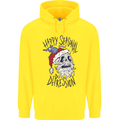 Christmas Bah Humbug Skull Scrouge Mens 80% Cotton Hoodie Yellow