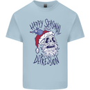 Christmas Bah Humbug Skull Scrouge Mens Cotton T-Shirt Tee Top Light Blue