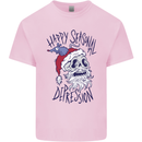 Christmas Bah Humbug Skull Scrouge Mens Cotton T-Shirt Tee Top Light Pink