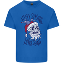 Christmas Bah Humbug Skull Scrouge Mens Cotton T-Shirt Tee Top Royal Blue