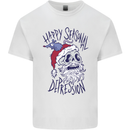 Christmas Bah Humbug Skull Scrouge Mens Cotton T-Shirt Tee Top White