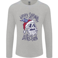 Christmas Bah Humbug Skull Scrouge Mens Long Sleeve T-Shirt Sports Grey