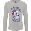 Christmas Bah Humbug Skull Scrouge Mens Long Sleeve T-Shirt Sports Grey