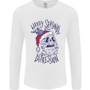 Christmas Bah Humbug Skull Scrouge Mens Long Sleeve T-Shirt White