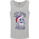 Christmas Bah Humbug Skull Scrouge Mens Vest Tank Top Sports Grey