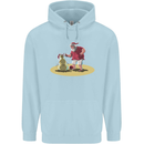 Christmas Beach Santa Clause & Snowman Childrens Kids Hoodie Light Blue
