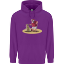 Christmas Beach Santa Clause & Snowman Childrens Kids Hoodie Purple