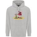 Christmas Beach Santa Clause & Snowman Childrens Kids Hoodie Sports Grey