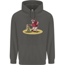Christmas Beach Santa Clause & Snowman Childrens Kids Hoodie Storm Grey