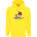 Christmas Beach Santa Clause & Snowman Childrens Kids Hoodie Yellow