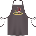 Christmas Beach Santa Clause & Snowman Cotton Apron 100% Organic Dark Grey