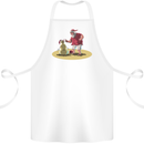 Christmas Beach Santa Clause & Snowman Cotton Apron 100% Organic White