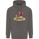 Christmas Beach Santa Clause & Snowman Mens 80% Cotton Hoodie Charcoal
