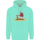 Christmas Beach Santa Clause & Snowman Mens 80% Cotton Hoodie Peppermint