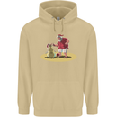 Christmas Beach Santa Clause & Snowman Mens 80% Cotton Hoodie Sand
