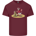 Christmas Beach Santa Clause & Snowman Mens Cotton T-Shirt Tee Top Maroon