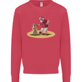Christmas Beach Santa Clause & Snowman Mens Sweatshirt Jumper Heliconia