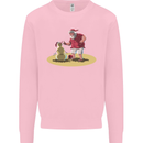 Christmas Beach Santa Clause & Snowman Mens Sweatshirt Jumper Light Pink