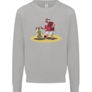 Christmas Beach Santa Clause & Snowman Mens Sweatshirt Jumper Sports Grey