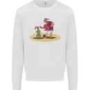Christmas Beach Santa Clause & Snowman Mens Sweatshirt Jumper White