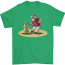 Christmas Beach Santa Clause & Snowman Mens T-Shirt Cotton Gildan Irish Green