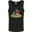 Christmas Beach Santa Clause & Snowman Mens Vest Tank Top Black