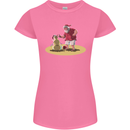 Christmas Beach Santa Clause & Snowman Womens Petite Cut T-Shirt Azalea