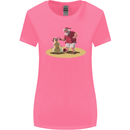 Christmas Beach Santa Clause & Snowman Womens Wider Cut T-Shirt Azalea