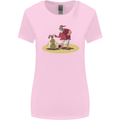 Christmas Beach Santa Clause & Snowman Womens Wider Cut T-Shirt Light Pink