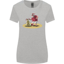 Christmas Beach Santa Clause & Snowman Womens Wider Cut T-Shirt Sports Grey