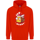 Christmas Bee Merry Funny Novelty Childrens Kids Hoodie Bright Red