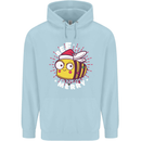 Christmas Bee Merry Funny Novelty Childrens Kids Hoodie Light Blue