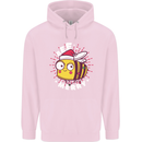 Christmas Bee Merry Funny Novelty Childrens Kids Hoodie Light Pink