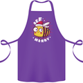 Christmas Bee Merry Funny Novelty Cotton Apron 100% Organic Purple