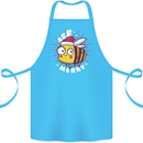 Christmas Bee Merry Funny Novelty Cotton Apron 100% Organic Turquoise