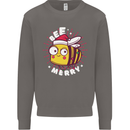 Christmas Bee Merry Funny Novelty Mens Sweatshirt Jumper Charcoal
