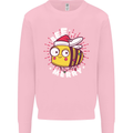 Christmas Bee Merry Funny Novelty Mens Sweatshirt Jumper Light Pink