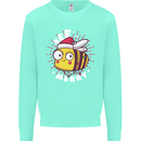 Christmas Bee Merry Funny Novelty Mens Sweatshirt Jumper Peppermint