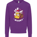 Christmas Bee Merry Funny Novelty Mens Sweatshirt Jumper Purple