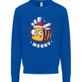 Christmas Bee Merry Funny Novelty Mens Sweatshirt Jumper Royal Blue
