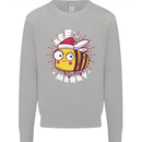 Christmas Bee Merry Funny Novelty Mens Sweatshirt Jumper Sports Grey