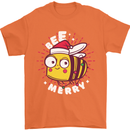 Christmas Bee Merry Funny Novelty Mens T-Shirt Cotton Gildan Orange