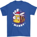 Christmas Bee Merry Funny Novelty Mens T-Shirt Cotton Gildan Royal Blue