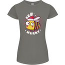 Christmas Bee Merry Funny Novelty Womens Petite Cut T-Shirt Charcoal