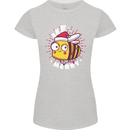 Christmas Bee Merry Funny Novelty Womens Petite Cut T-Shirt Sports Grey