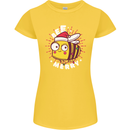 Christmas Bee Merry Funny Novelty Womens Petite Cut T-Shirt Yellow