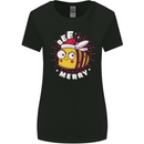 Christmas Bee Merry Funny Novelty Womens Wider Cut T-Shirt Black